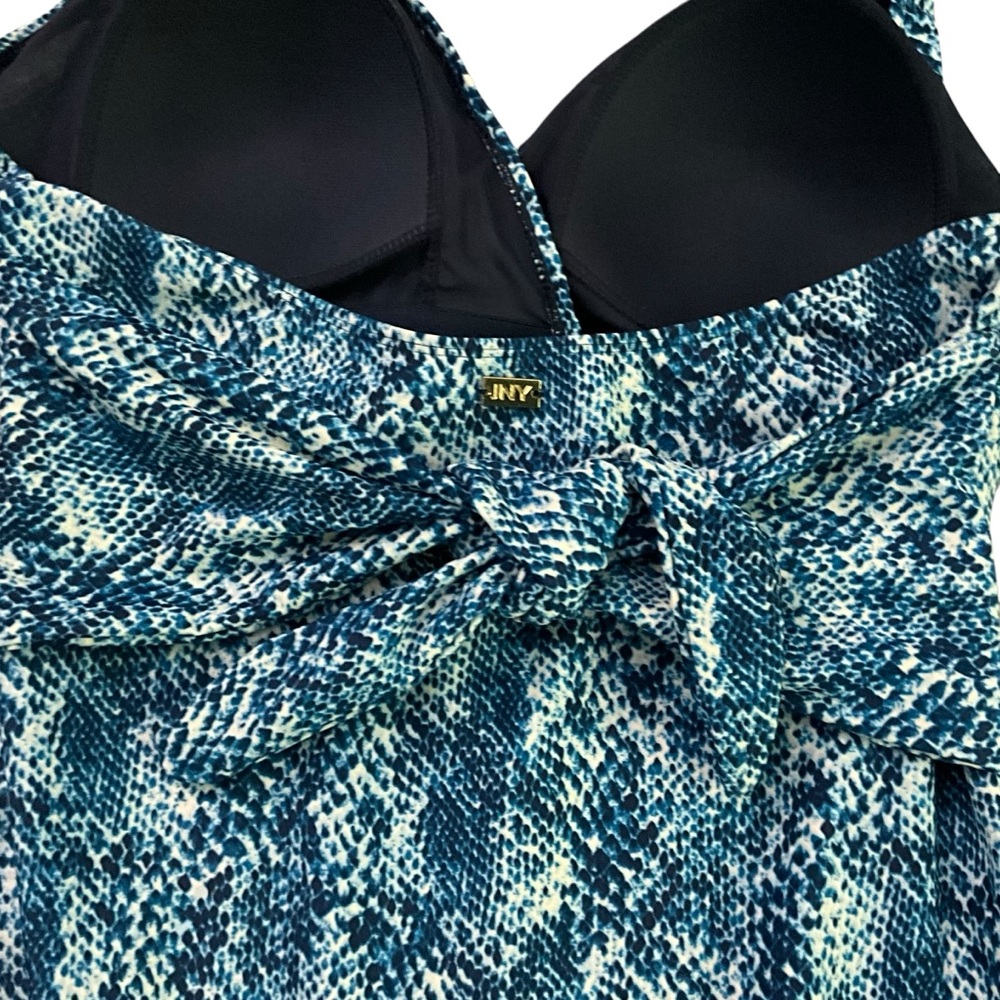 LAST CHANCE!!! ✅ 2 FOR $20!!! NWT Jones NY Blue Mood Snakeskin Halter Tie One - Picture 10 of 15